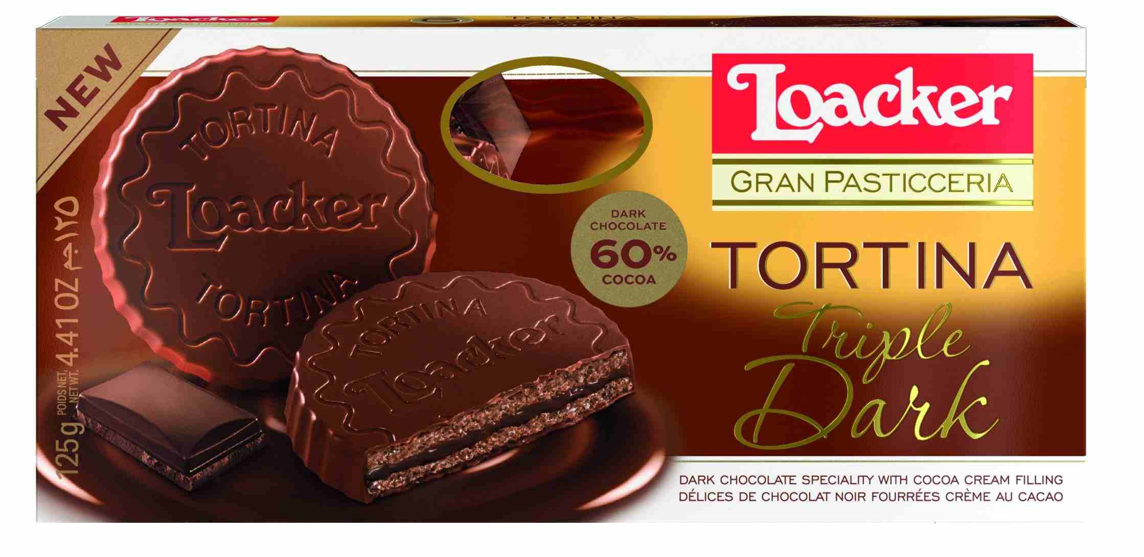 Vafeles Loacker Tortina Triple Dark 21gx3