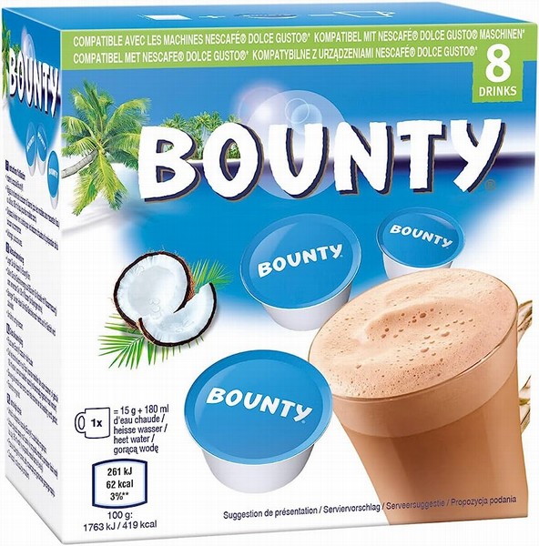 Šokolādes kapsulas Bounty 8x15g