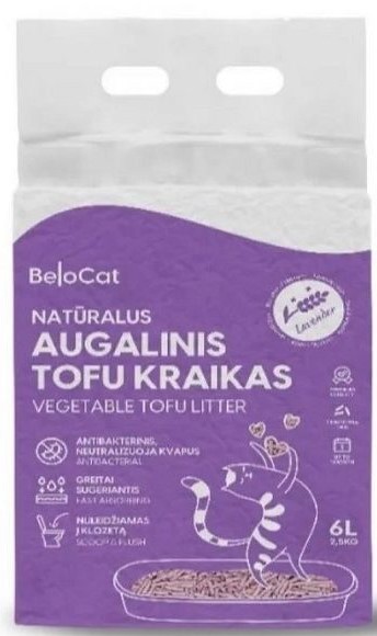 TOFU pakaiši kaķu tualetēm BeloCat 6L/2.5kg