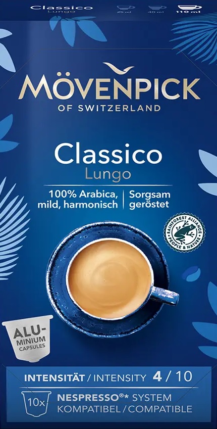 Kafijas kapsulas Movenpick Classico Lungo 57g 10 gab. (Nespresso automatām)