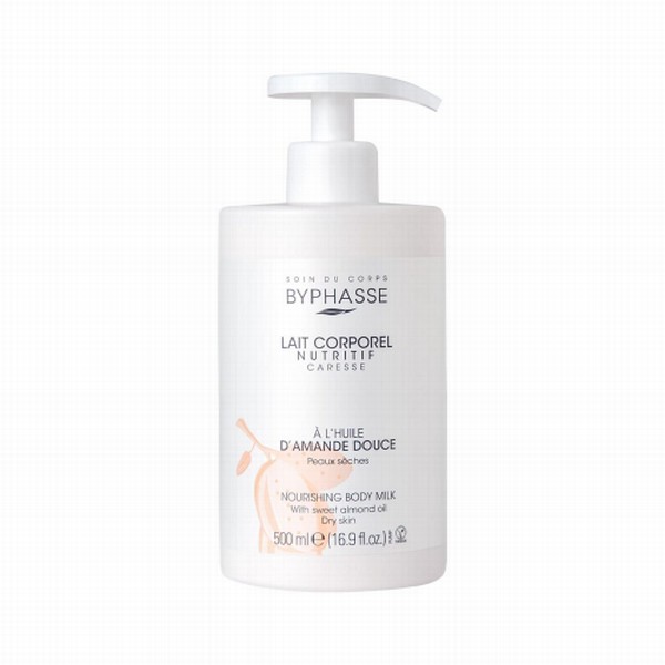 Pieniņš ķermenim Byphasse Nourishing Body Milk With Sweet Almond Oil Dry Skin (pump) 500ML
