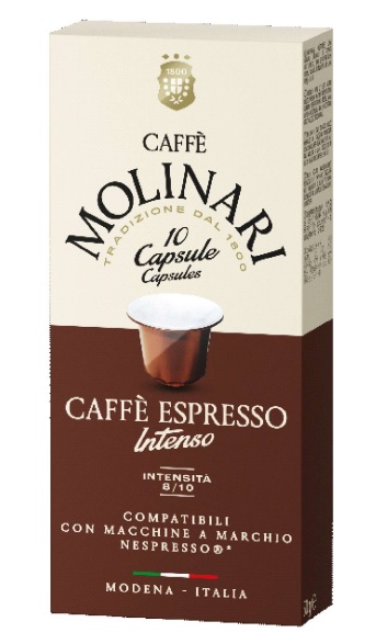 Kafijas kapsulas Molinari Caffe Espresso Intenso 10 gb., saderīgas ar Nespresso® kafijas mašīnu