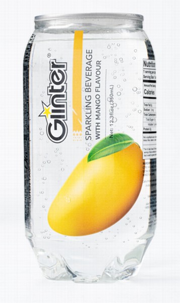 Dzirkstošais dzēriens Glinter ar Mango garšu 350 ml x24gb