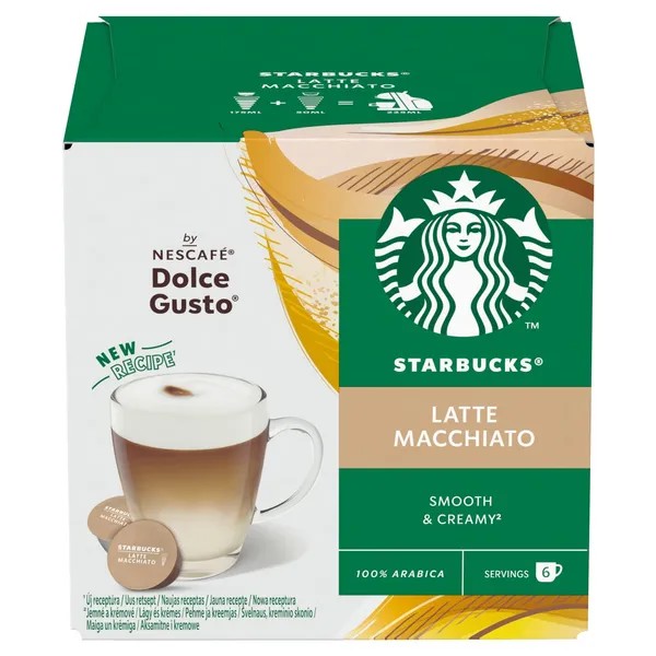 Kafijas kapsulas Nescafe DOLCE GUSTO Starbucks Latte Machiato, 129g