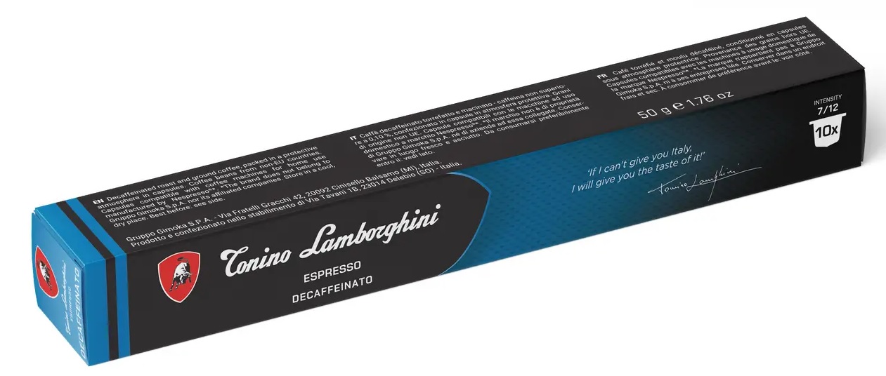 Kafijas kapsulas Tonio Lamborghinii Espresso DECAFFEINATO, 10 pcs, 50g (saderīgas ar nespresso)