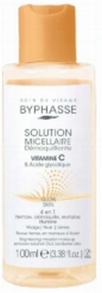 Micelārais kosmētikas noņēmējs Byphasse ar Vitamīnu C un Glikolskābi 100ml